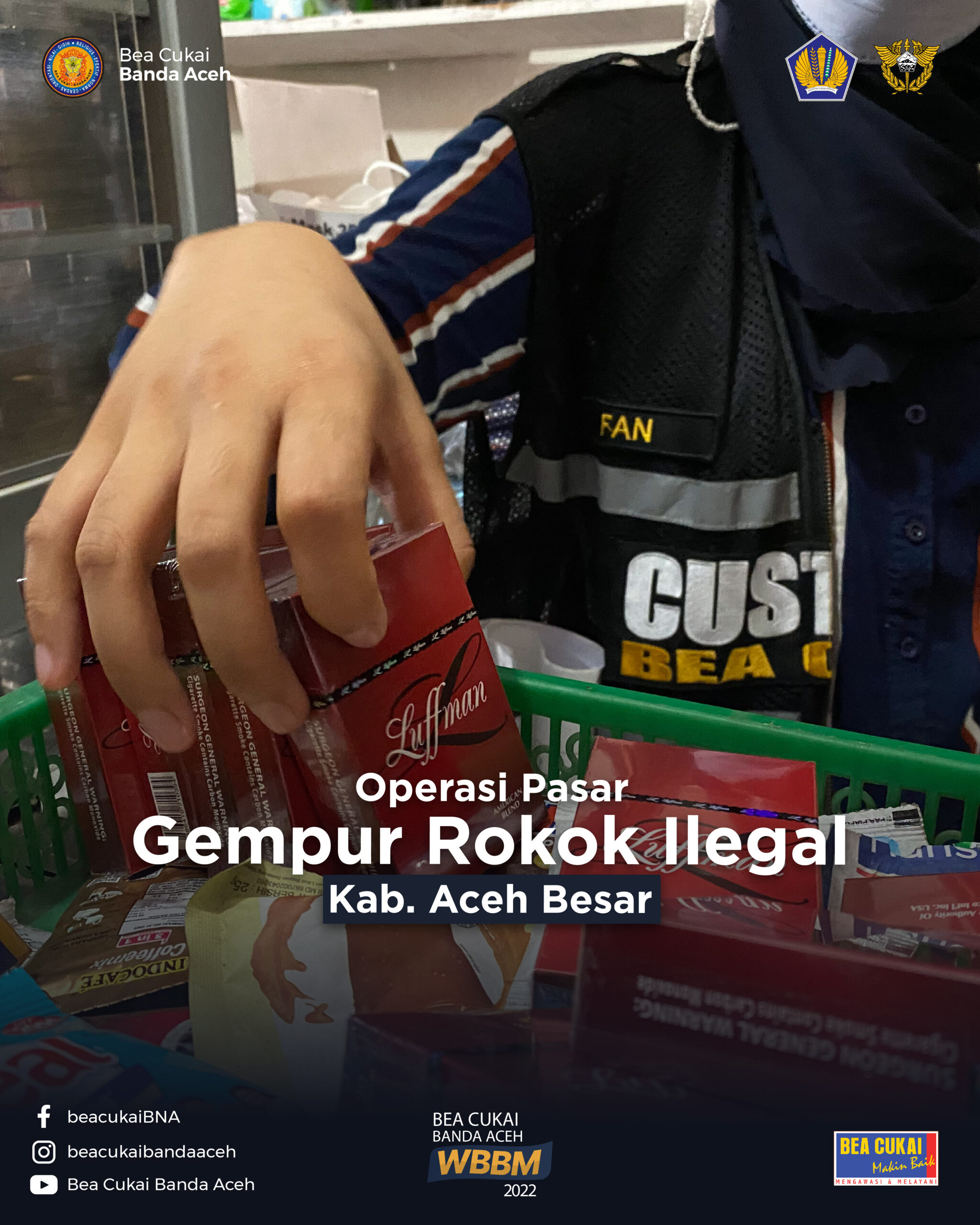 Gempur Rokok Ilegal 2021, Bea Cukai Banda Aceh